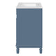 Castor Bathroom Vanity with Ceramic Sink | Drawers & Shelf | Blue Wood 30"
