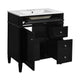 Roze Bathroom Vanity Cabinet with Ceramic Sink | 3 Drawer Black Wood 30"