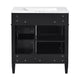 Roze Bathroom Vanity Cabinet with Ceramic Sink | 3 Drawer Black Wood 30"