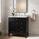 Roze Bathroom Vanity Cabinet with Ceramic Sink | 3 Drawer Black Wood 30"