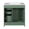 Sarba Bathroom Cabinet Vanity w Ceramic Sink | Gold Metal Green Wood 30"