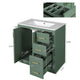 Sarba Bathroom Cabinet Vanity w Ceramic Sink | Gold Metal Green Wood 30"