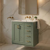 Sarba Bathroom Cabinet Vanity w Ceramic Sink | Gold Metal Green Wood 30"