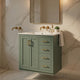 Sarba Bathroom Cabinet Vanity w Ceramic Sink | Gold Metal Green Wood 30"