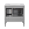 Cullen Ceramic Sink Bathroom Vanity Cabinet | 3 Drawers | Gray Wood 30"