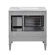 Cullen Ceramic Sink Bathroom Vanity Cabinet | 3 Drawers | Gray Wood 30"