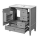 Cullen Ceramic Sink Bathroom Vanity Cabinet | 3 Drawers | Gray Wood 30"