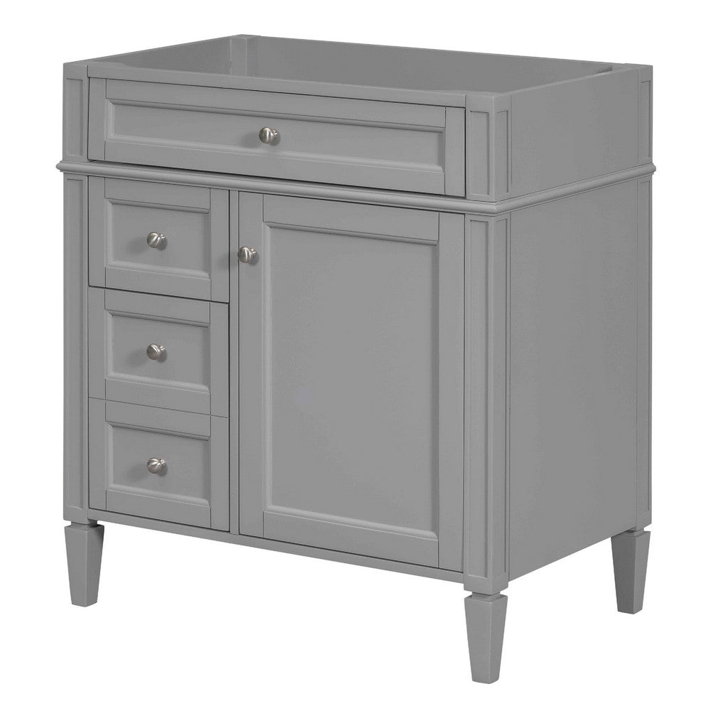 Zake Bathroom Vanity Cabinet with Tip-Out Drawers | Gray Wood 30"