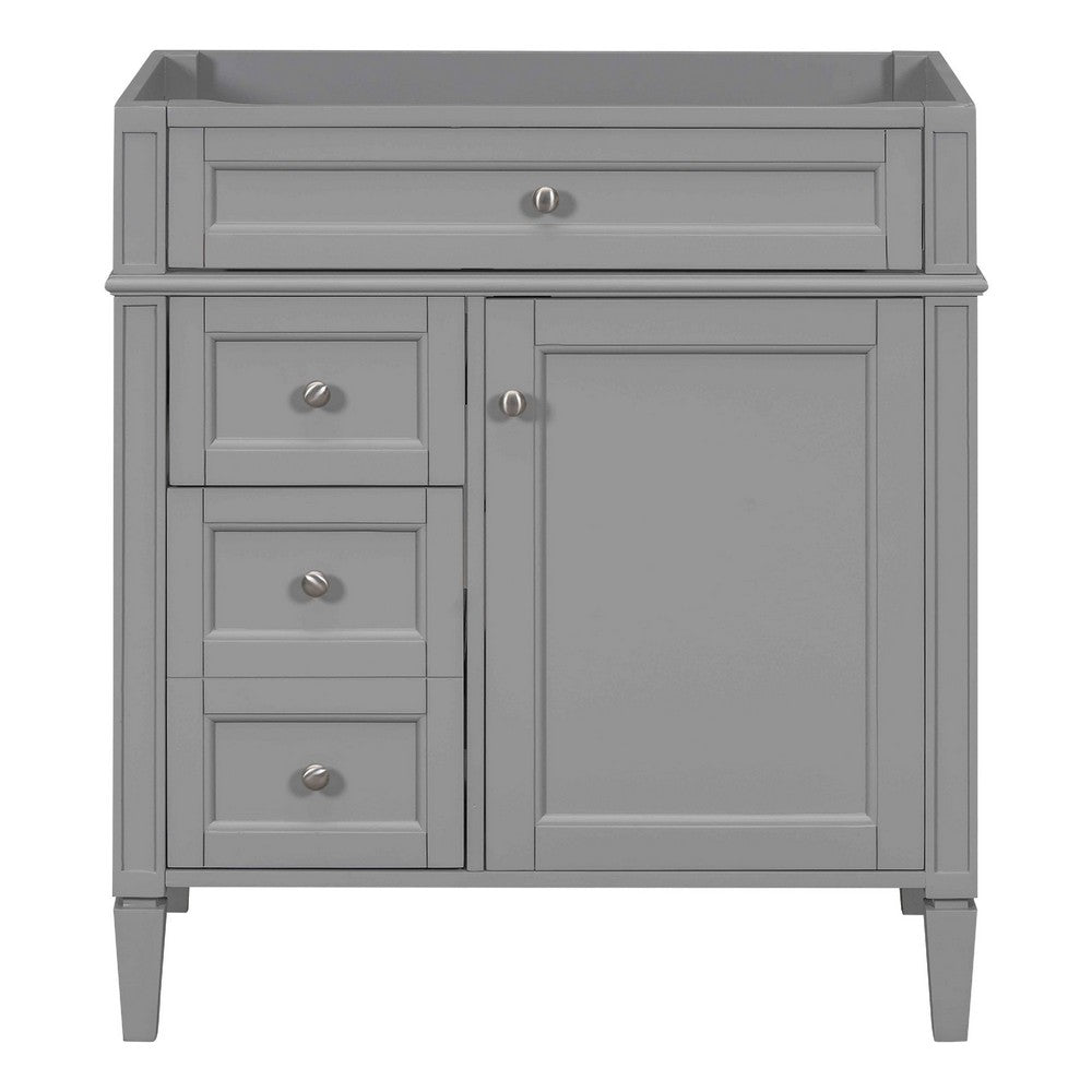 Zake Bathroom Vanity Cabinet with Tip-Out Drawers | Gray Wood 30"