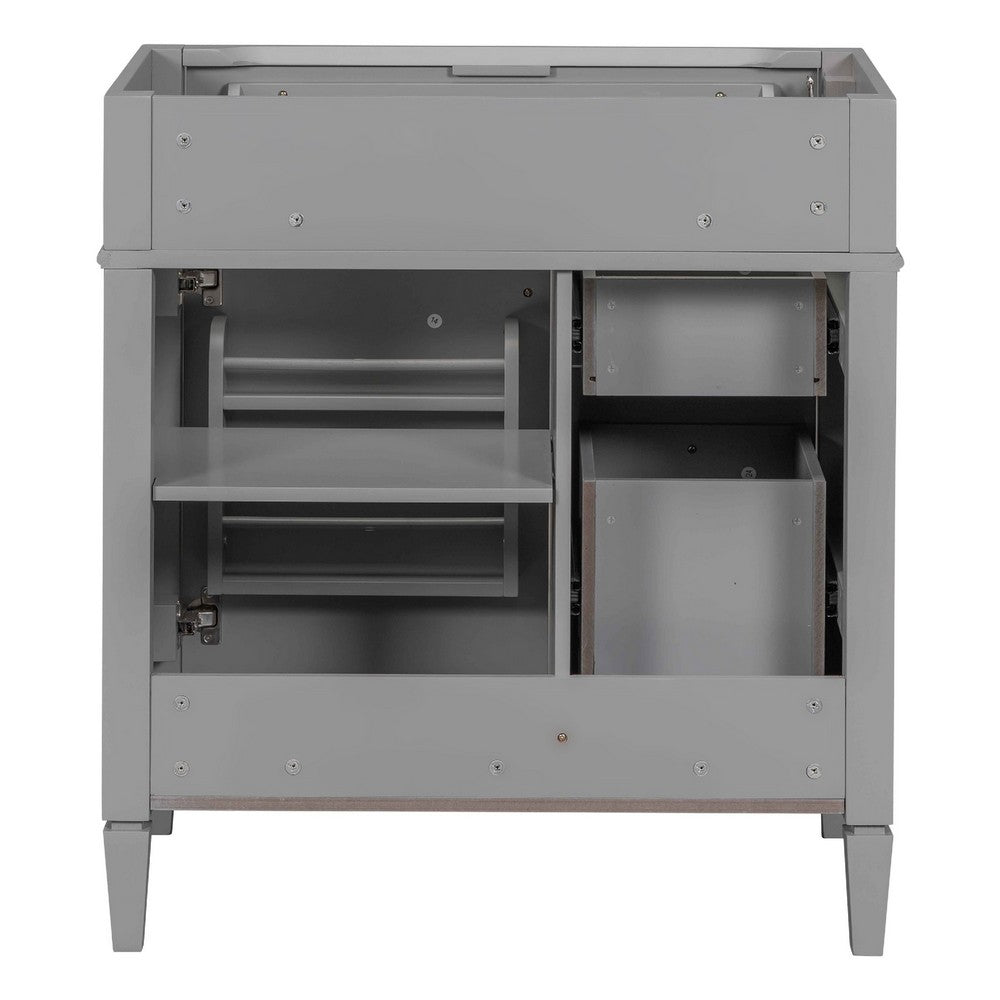 Zake Bathroom Vanity Cabinet with Tip-Out Drawers | Gray Wood 30"