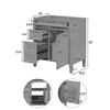 Zake Bathroom Vanity Cabinet with Tip-Out Drawers | Gray Wood 30"