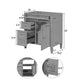 Zake Bathroom Vanity Cabinet with Tip-Out Drawers | Gray Wood 30"