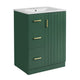 Zelma Modern Vanity | 2 Drawers & Soft-Closing Door | Green Wood 24"
