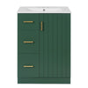 Zelma Modern Vanity | 2 Drawers & Soft-Closing Door | Green Wood 24"