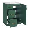 Zelma Modern Vanity | 2 Drawers & Soft-Closing Door | Green Wood 24"