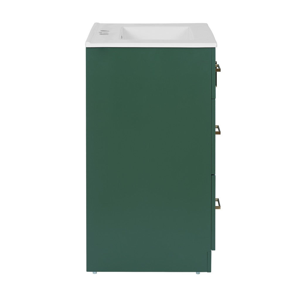 Zelma Modern Vanity | 2 Drawers & Soft-Closing Door | Green Wood 24"