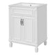 Azra Bathroom Vanity with Ceramic Sink | Soft-Close Doors | White Wood 24"