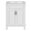 Azra Bathroom Vanity with Ceramic Sink | Soft-Close Doors | White Wood 24"