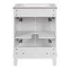 Azra Bathroom Vanity with Ceramic Sink | Soft-Close Doors | White Wood 24"