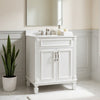 Azra Bathroom Vanity with Ceramic Sink | Soft-Close Doors | White Wood 24"