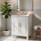 Azra Bathroom Vanity with Ceramic Sink | Soft-Close Doors | White Wood 24"