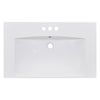 June Resin Vanity Top with Integrated Basin & Faucet Holes | White 30"