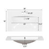 June Resin Vanity Top with Integrated Basin & Faucet Holes | White 30"