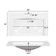 June Resin Vanity Top with Integrated Basin & Faucet Holes | White 30"