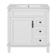 Xolo Bathroom Vanity with 2 Drawers | Ceramic Sink | White Wood 30"
