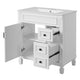 Xolo Bathroom Vanity with 2 Drawers | Ceramic Sink | White Wood 30"