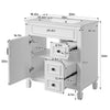 Xolo Bathroom Vanity with 2 Drawers | Ceramic Sink | White Wood 30"