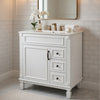 Xolo Bathroom Vanity with 2 Drawers | Ceramic Sink | White Wood 30"