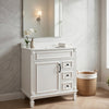 Xolo Bathroom Vanity with 2 Drawers | Ceramic Sink | White Wood 30"