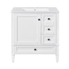 Cullen Bathroom Vanity with Ceramic Sink | 3 Drawers | Gray Wood 30"