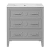 Solan Bathroom Vanity with Ceramic Sink | Chrome | Gray Solid Wood 30"