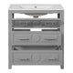 Solan Bathroom Vanity with Ceramic Sink | Chrome | Gray Solid Wood 30"