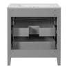 Solan Bathroom Vanity with Ceramic Sink | Chrome | Gray Solid Wood 30"