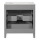 Solan Bathroom Vanity with Ceramic Sink | Chrome | Gray Solid Wood 30"