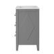 Solan Bathroom Vanity with Ceramic Sink | Chrome | Gray Solid Wood 30"
