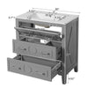 Solan Bathroom Vanity with Ceramic Sink | Chrome | Gray Solid Wood 30"