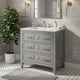 Solan Bathroom Vanity with Ceramic Sink | Chrome | Gray Solid Wood 30"