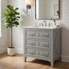 Solan Bathroom Vanity with Ceramic Sink | Chrome | Gray Solid Wood 30"