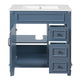 Xolo Bathroom Vanity | 2 Drawers & Ceramic Sink | Blue Solid Wood 30"