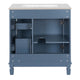 Xolo Bathroom Vanity | 2 Drawers & Ceramic Sink | Blue Solid Wood 30"