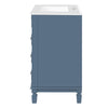Xolo Bathroom Vanity | 2 Drawers & Ceramic Sink | Blue Solid Wood 30"