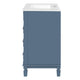 Xolo Bathroom Vanity | 2 Drawers & Ceramic Sink | Blue Solid Wood 30"
