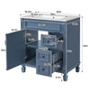 Xolo Bathroom Vanity | 2 Drawers & Ceramic Sink | Blue Solid Wood 30"