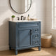 Xolo Bathroom Vanity | 2 Drawers & Ceramic Sink | Blue Solid Wood 30"