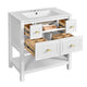 Velly Bathroom Vanity with Ceramic Sink | 5 Drawers & Shelf | White 30"