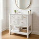 Velly Bathroom Vanity with Ceramic Sink | 5 Drawers & Shelf | White 30"